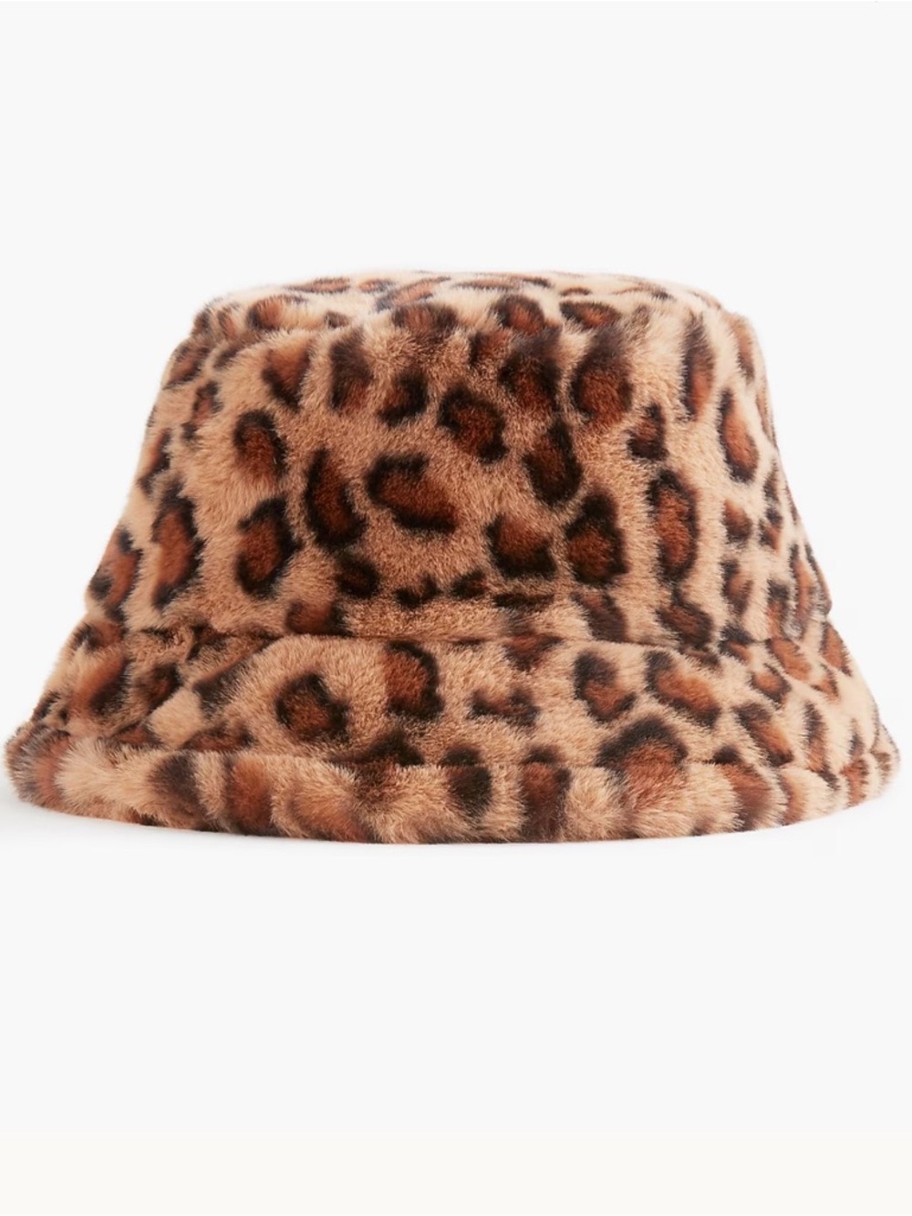J.Crew Faux Fur Leopard-Print Bucket Hat